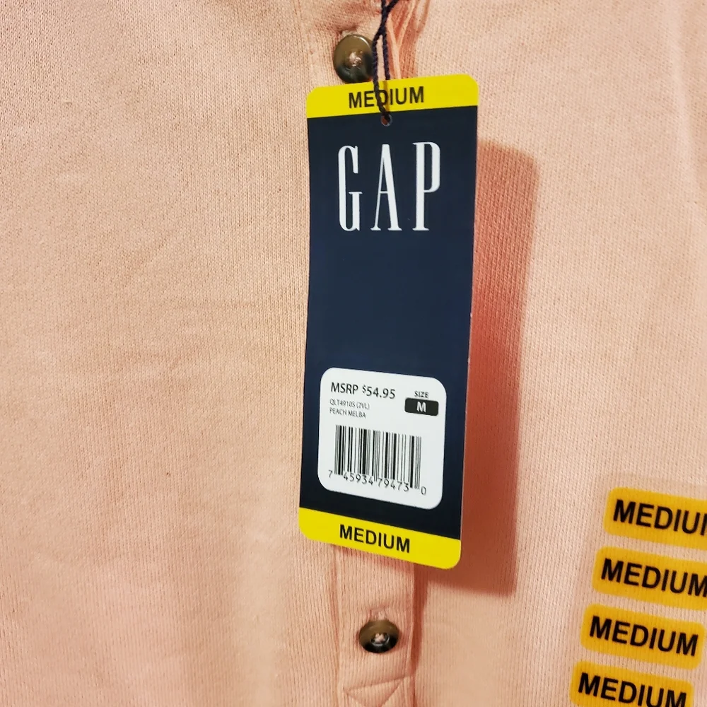=/^Gap women's Henley sweatshirt in peach Ladies M - Picture 10 of 13